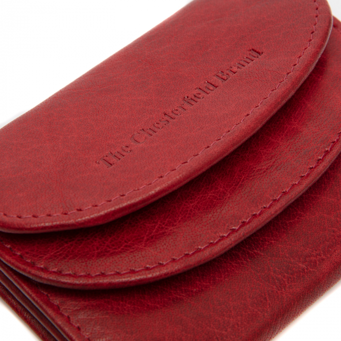 Portofel dama din piele naturala, The Chesterfield Brand, Newton, cu protectie anti scanare RFID, Rosu [5]