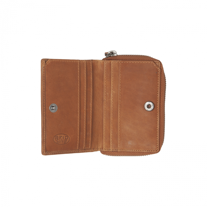 Portofel dama din piele naturala, The Chesterfield Brand, Osum, cu protectie anti scanare RFID, Maro coniac [3]