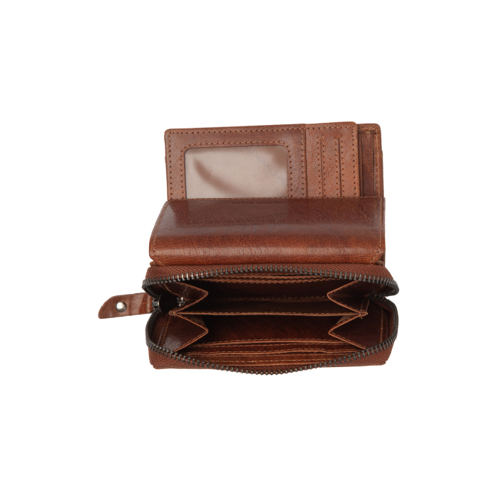 Portofel dama din piele naturala, The Chesterfield Brand, Rimili, cu protectie anti scanare RFID, Maro coniac [2]