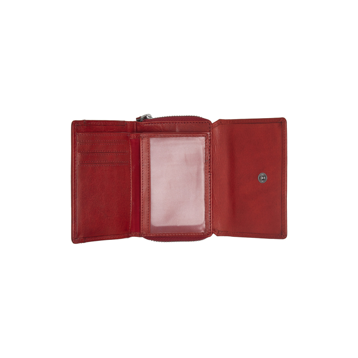 Portofel dama din piele naturala, The Chesterfield Brand, Rimili, cu protectie anti scanare RFID, Rosu [2]