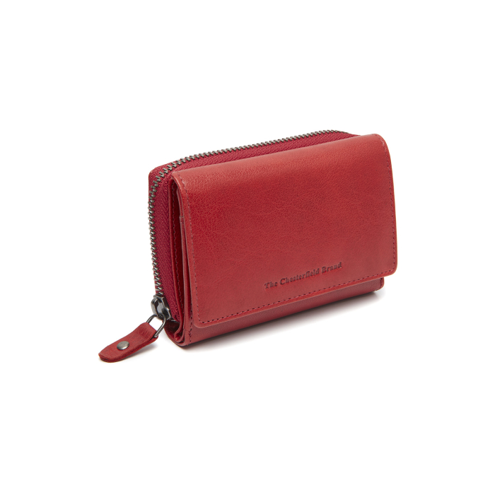 Portofel dama din piele naturala, The Chesterfield Brand, Rimili, cu protectie anti scanare RFID, Rosu [1]