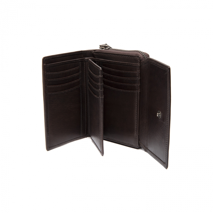 Portofel dama din piele naturala, The Chesterfield Brand, Salviano, cu protectie anti scanare RFID, Maro inchis [2]