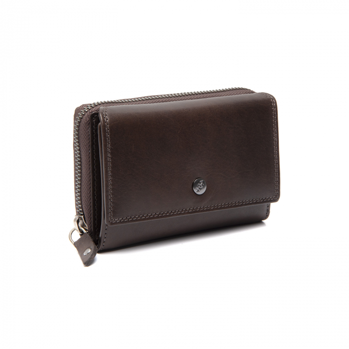 Portofel dama din piele naturala, The Chesterfield Brand, Salviano, cu protectie anti scanare RFID, Maro inchis [1]