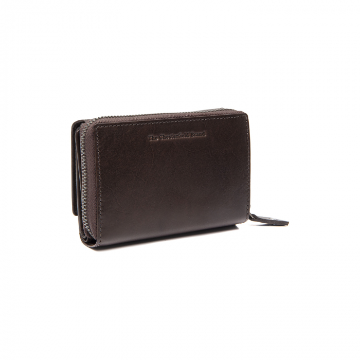 Portofel dama din piele naturala, The Chesterfield Brand, Salviano, cu protectie anti scanare RFID, Maro inchis [6]