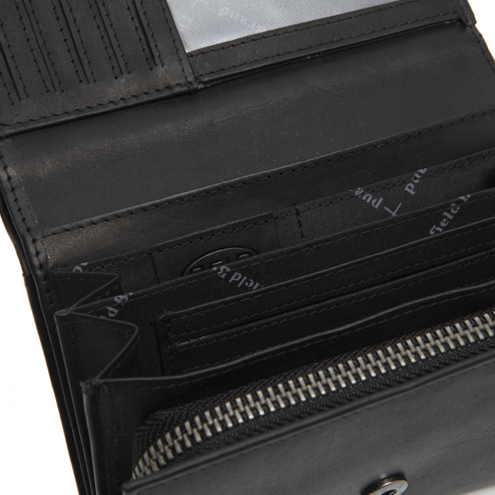 Portofel dama din piele naturala, The Chesterfield Brand, Seattle, cu protectie anti scanare RFID, Negru [2]