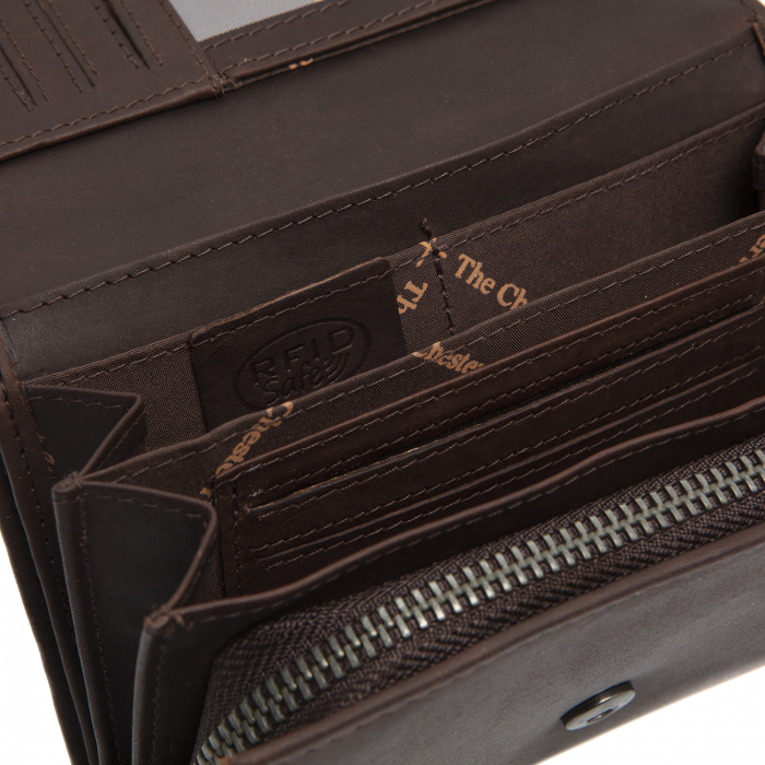 Portofel dama din piele naturala, The Chesterfield Brand, Seattle, cu protectie anti scanare RFID, Maro inchis [3]