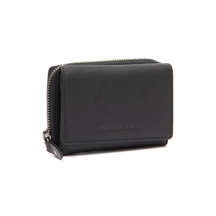 Portofel dama din piele naturala, The Chesterfield Brand, Sorraia, cu protectie anti scanare RFID, Negru [1]