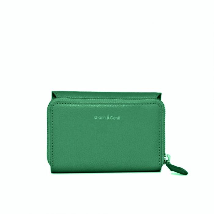 Portofel dama, Gianni Conti, piele naturala, protectie anti scanare RFID, seria 4318156, Verde mar [1]