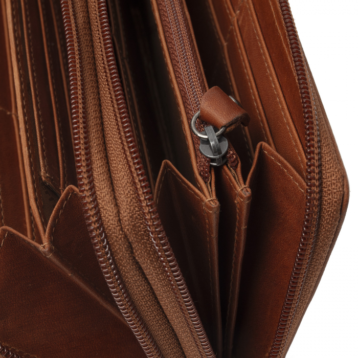 Portofel dama, The Chesterfield Brand, cu protectie anti scanare RFID, din piele naturala, Hadley, Maro coniac [3]