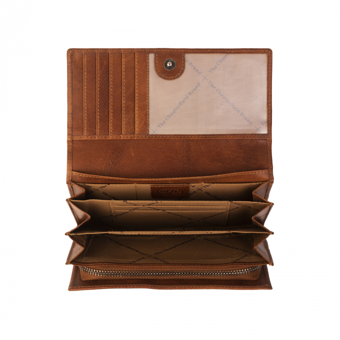 Portofel dama, The Chesterfield Brand, cu protectie anti scanare RFID, din piele naturala, Hampton, Maro coniac [2]