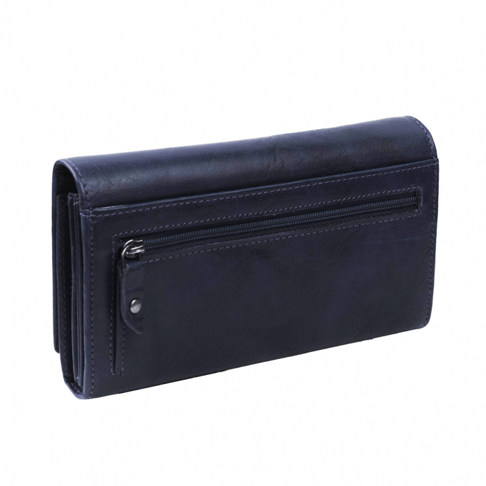 Portofel dama, The Chesterfield Brand, cu protectie anti scanare RFID, din piele naturala, Hampton, Bleumarin [5]
