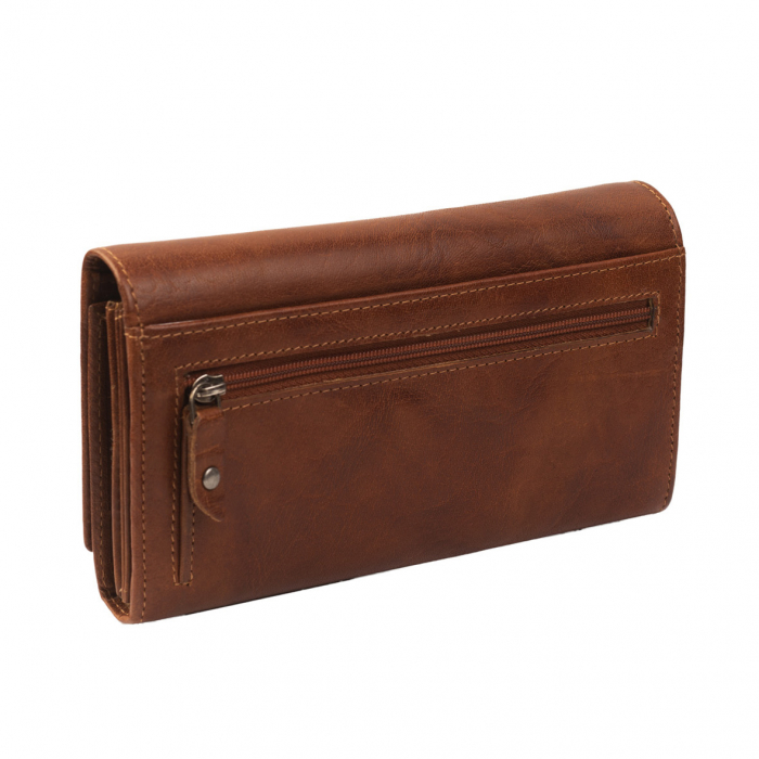 Portofel dama, The Chesterfield Brand, cu protectie anti scanare RFID, din piele naturala, Hampton, Maro coniac [6]