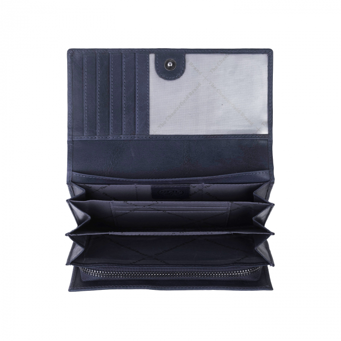 Portofel dama, The Chesterfield Brand, cu protectie anti scanare RFID, din piele naturala, Hampton, Bleumarin [2]