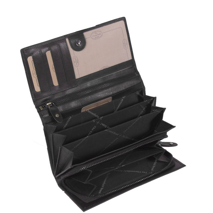 Portofel dama, The Chesterfield Brand, cu protectie anti scanare RFID, din piele naturala, Mirthe, Negru [4]