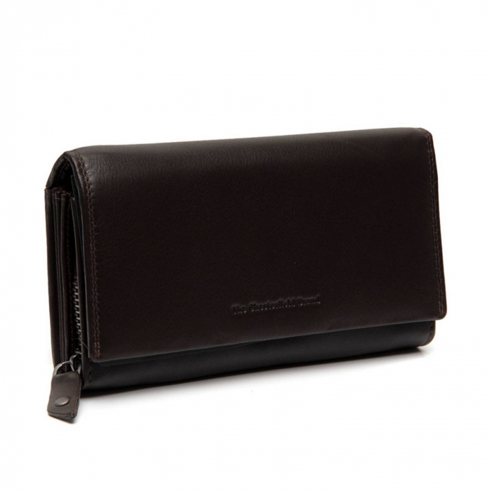 Portofel dama, The Chesterfield Brand, cu protectie anti scanare RFID, din piele naturala nappa, Arvento, Maro inchis [1]