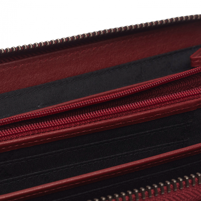 Portofel dama, The Chesterfield Brand, cu protectie anti scanare RFID, din piele naturala nappa, Cantara, Rosu [2]