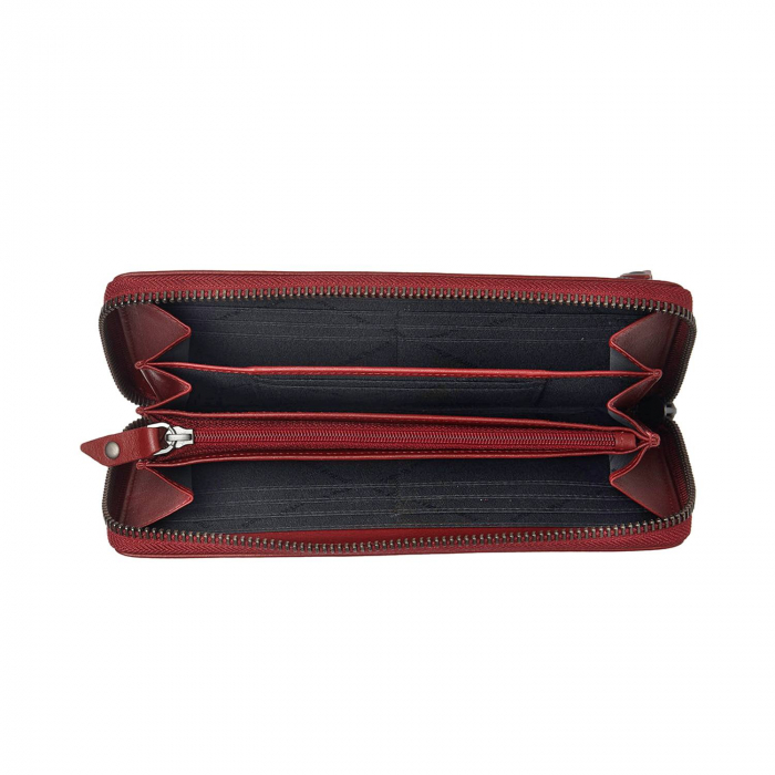 Portofel dama, The Chesterfield Brand, cu protectie anti scanare RFID, din piele naturala nappa, Cantara, Rosu [3]