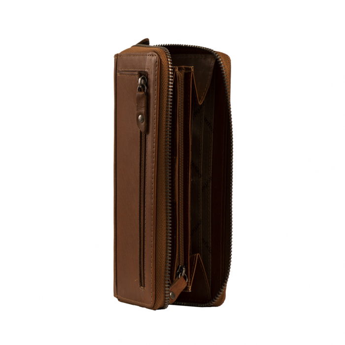 Portofel dama, The Chesterfield Brand, cu protectie anti scanare RFID, din piele naturala, Nova, Maro inchis [7]