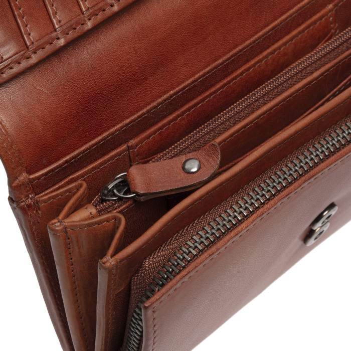 Portofel dama, The Chesterfield Brand, cu protectie anti scanare RFID, din piele naturala, Rivalto, Maro coniac [3]