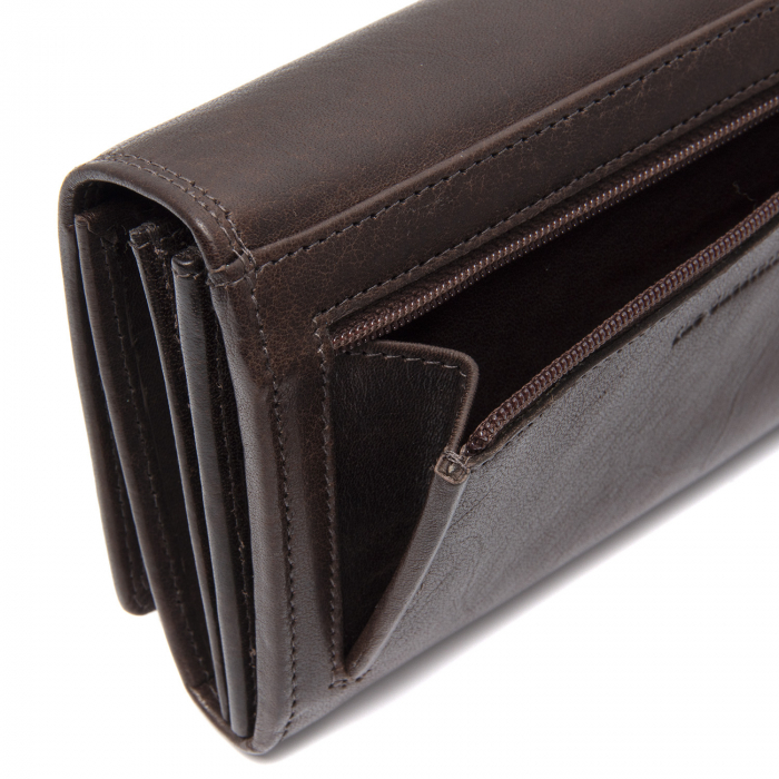 Portofel dama, The Chesterfield Brand, cu protectie anti scanare RFID, din piele naturala, Rivalto, Maro inchis [4]