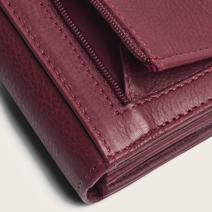Portofel dama, The Chesterfield Brand, cu protectie anti scanare RFID, din piele naturala Valetta, Rosu inchis [6]