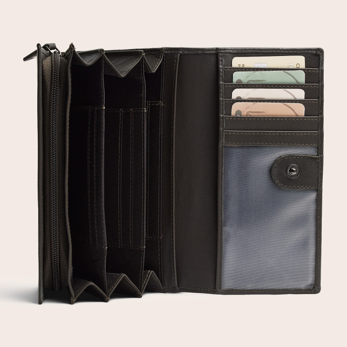 Portofel dama, The Chesterfield Brand, cu protectie anti scanare RFID, din piele naturala Valetta, Gri argila [2]