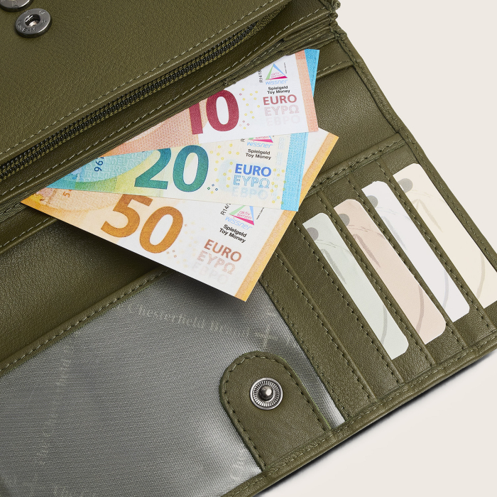 Portofel dama, The Chesterfield Brand, cu protectie anti scanare RFID, din piele naturala Valetta, Verde olive [3]
