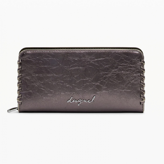Portofel de dama, Desigual, seria Capsule Tiny, Gri metalizat [3]