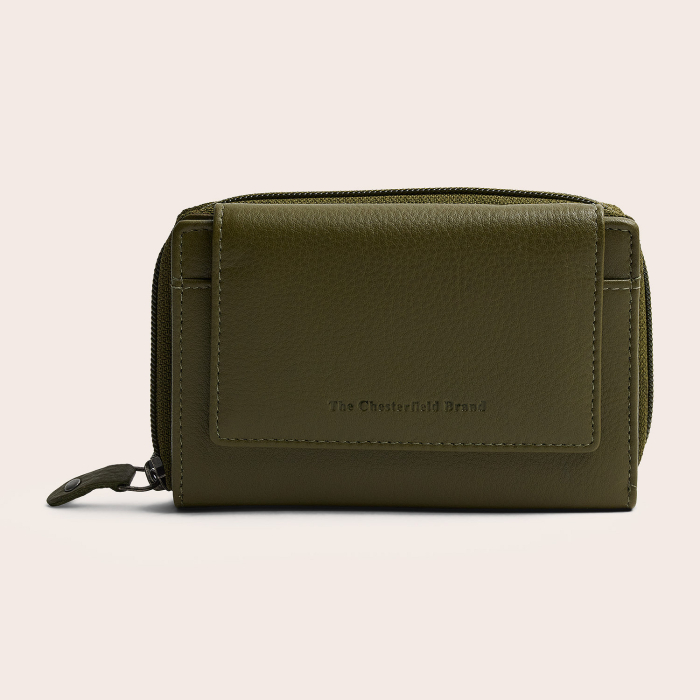 Portofel de dama, din piele naturala cu protectie RFID, The Chesterfield Brand, Orveta - Verde olive [2]