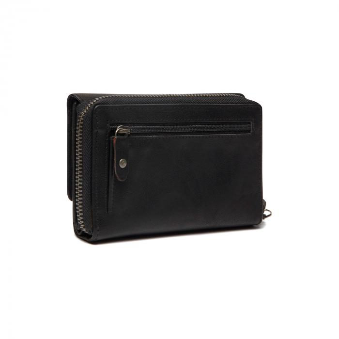 Portofel de dama, din piele naturala cu protectie RFID, The Chesterfield Brand, Rhodos, Negru [2]