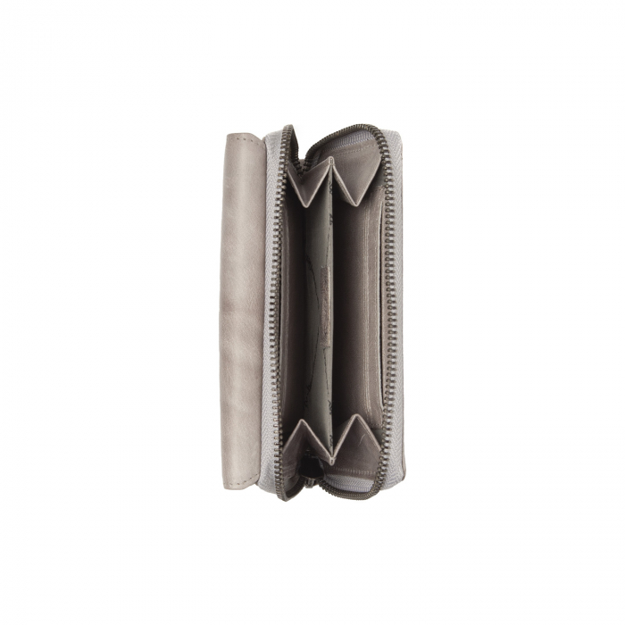 Portofel de dama, din piele naturala cu protectie RFID, The Chesterfield Brand, Rhodos, Gri [4]