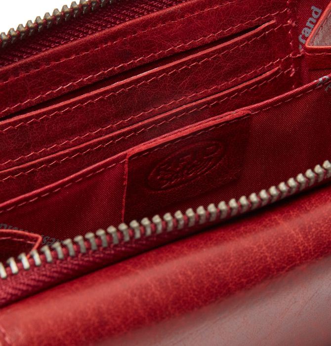 Portofel de dama din piele naturala cu protectie RFID, The Chesterfield Brand, Rhodos, Rosu [4]