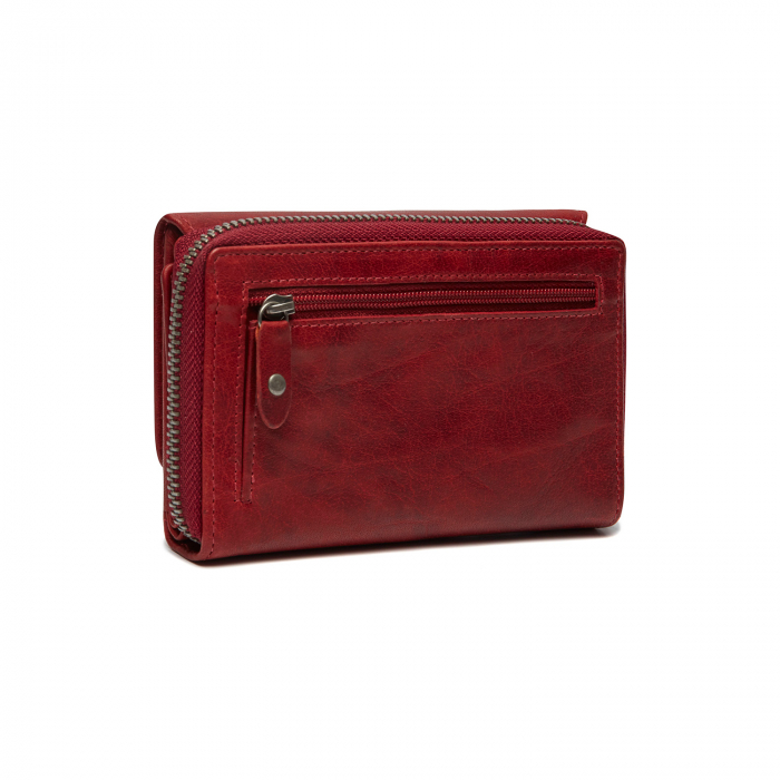 Portofel de dama din piele naturala cu protectie RFID, The Chesterfield Brand, Rhodos, Rosu [2]