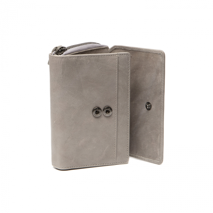 Portofel de dama, din piele naturala cu protectie RFID, The Chesterfield Brand, Rhodos, Gri [3]