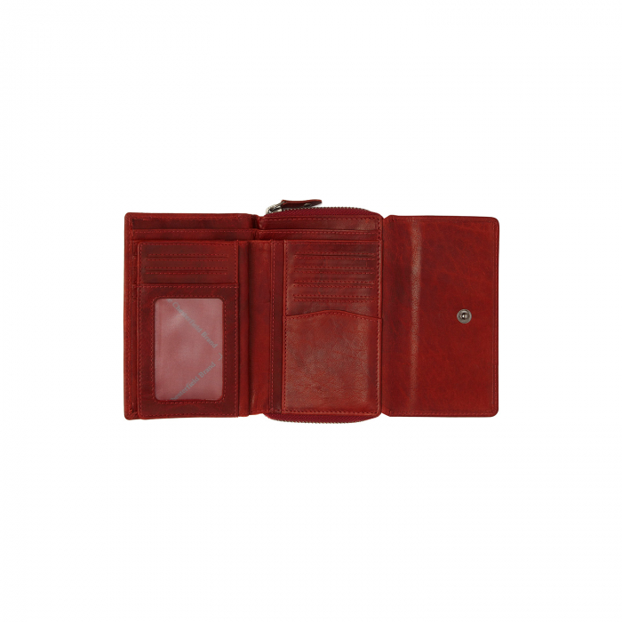 Portofel de dama din piele naturala cu protectie RFID, The Chesterfield Brand, Rhodos, Rosu [3]