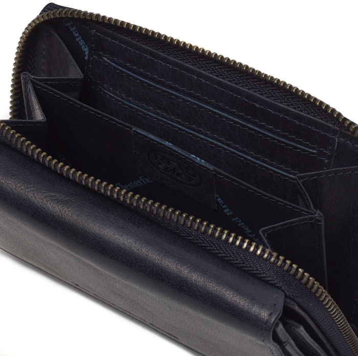 Portofel de dama din piele naturala cu protectie RFID, The Chesterfield Brand, Rhodos, Bleumarin [4]
