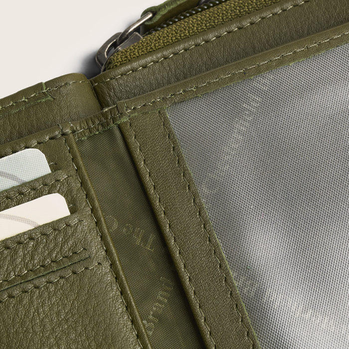 Portofel de dama, din piele naturala cu protectie RFID, The Chesterfield Brand, Zelan - Verde olive [9]