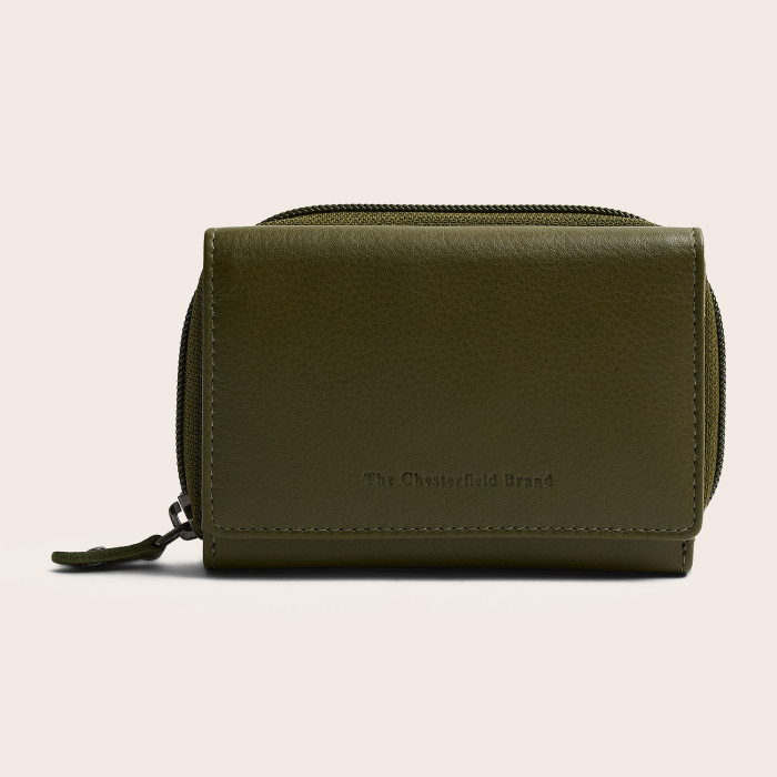 Portofel de dama, din piele naturala cu protectie RFID, The Chesterfield Brand, Zelan - Verde olive [2]
