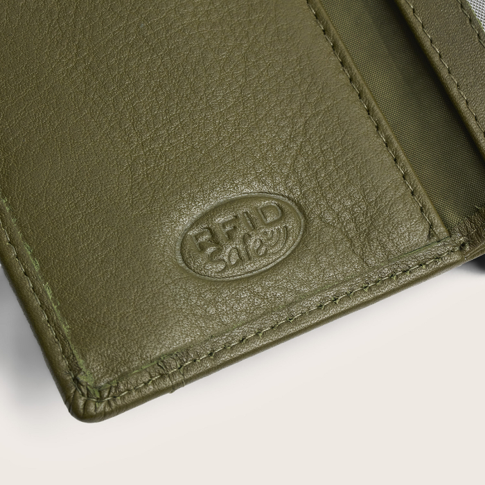 Portofel de dama, din piele naturala cu protectie RFID, The Chesterfield Brand, Zelan - Verde olive [8]