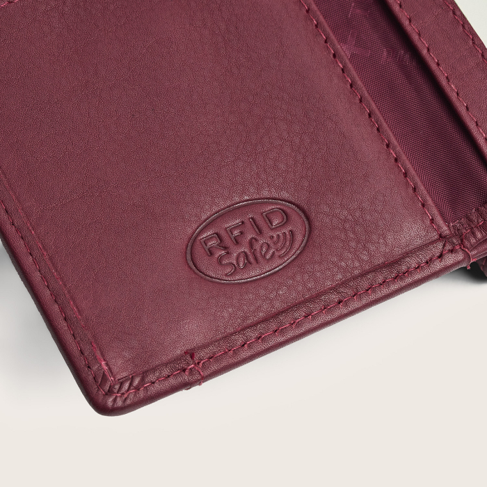 Portofel de dama, din piele naturala cu protectie RFID, The Chesterfield Brand, Zelan - Visiniu [8]