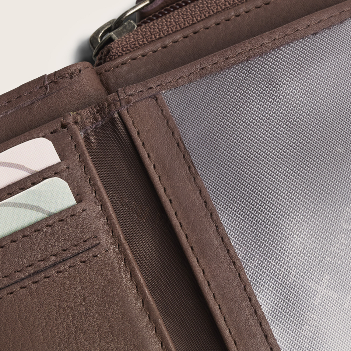 Portofel de dama, din piele naturala cu protectie RFID, The Chesterfield Brand, Zelan - Taupe inchis [6]