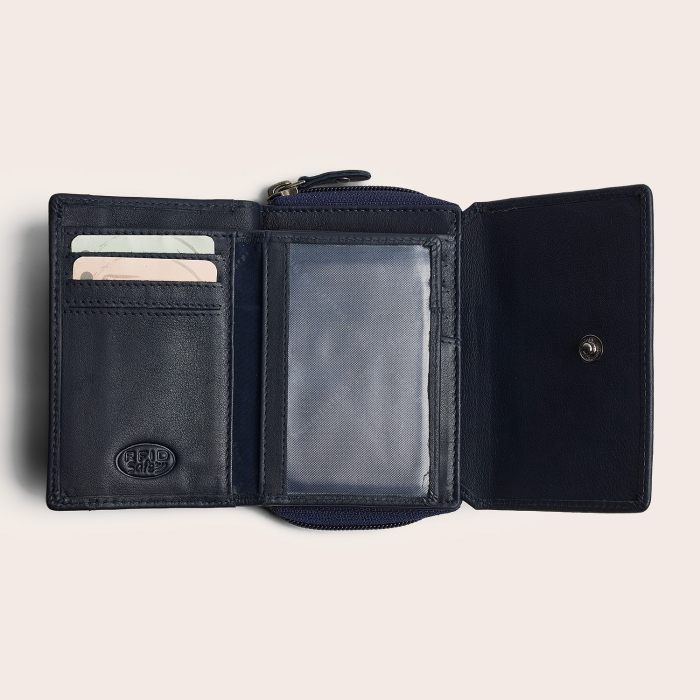 Portofel de dama, din piele naturala cu protectie RFID, The Chesterfield Brand, Zelan - Bleumarin [4]