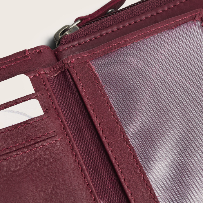 Portofel de dama, din piele naturala cu protectie RFID, The Chesterfield Brand, Zelan - Visiniu [9]