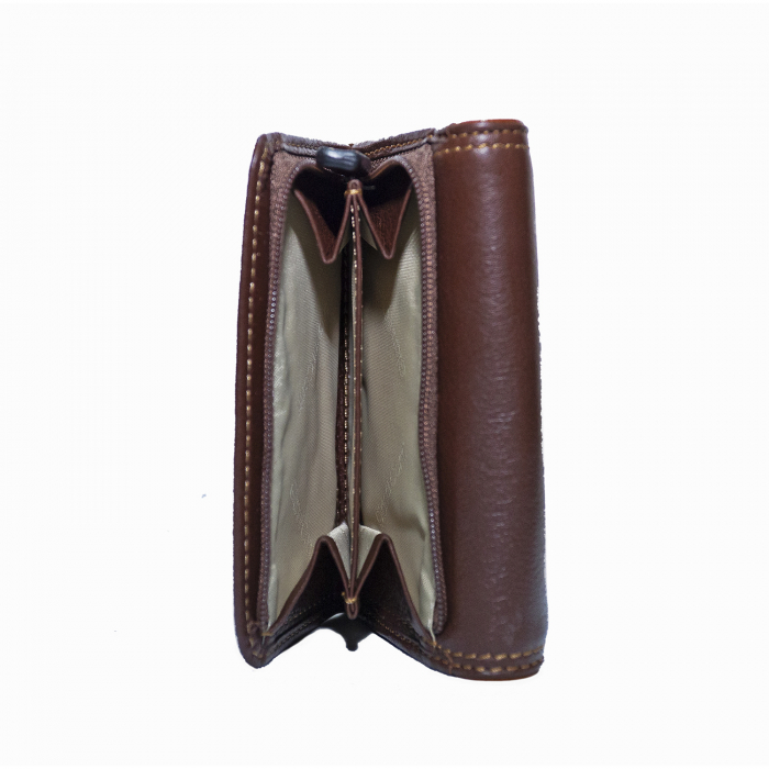 Portofel de dama, Gianni Conti, din piele naturala,seria 359, cu protectie RFID, Maro inchis [5]