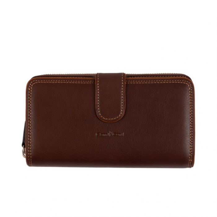 Portofel de dama, Gianni Conti, piele naturala, 588388, cu protectie RFID, Maro inchis [1]