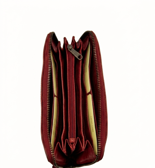 Portofel de dama, Gianni Conti, piele naturala, seria 4508106, Rosu [2]
