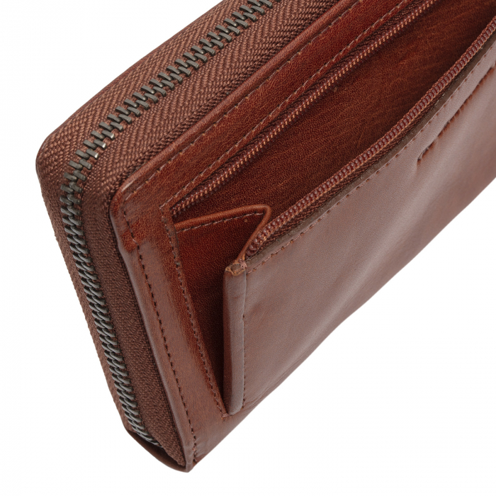 Portofel din piele naturala The Chesterfield Brand, cu protectie anti scanare RFID, Livorno, Maro coniac [4]