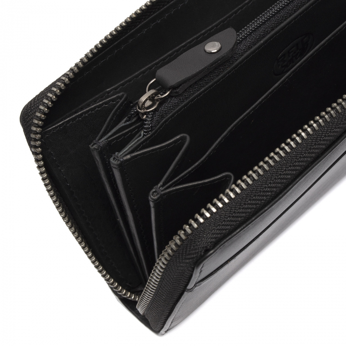 Portofel din piele naturala The Chesterfield Brand, cu protectie anti scanare RFID, Livorno, Negru [2]