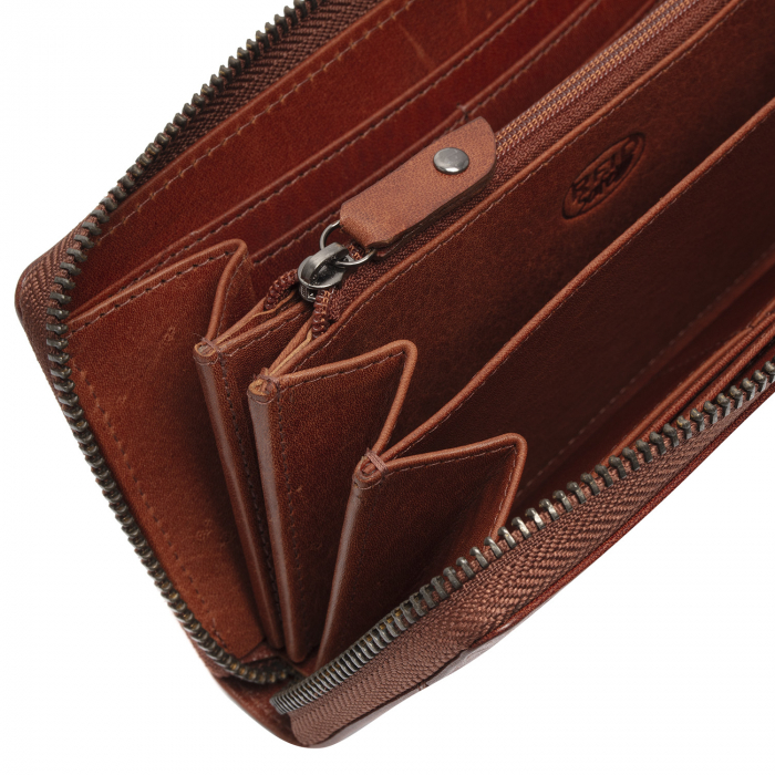 Portofel din piele naturala The Chesterfield Brand, cu protectie anti scanare RFID, Livorno, Maro coniac [3]