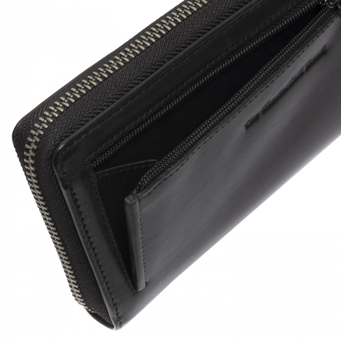 Portofel din piele naturala The Chesterfield Brand, cu protectie anti scanare RFID, Livorno, Negru [4]